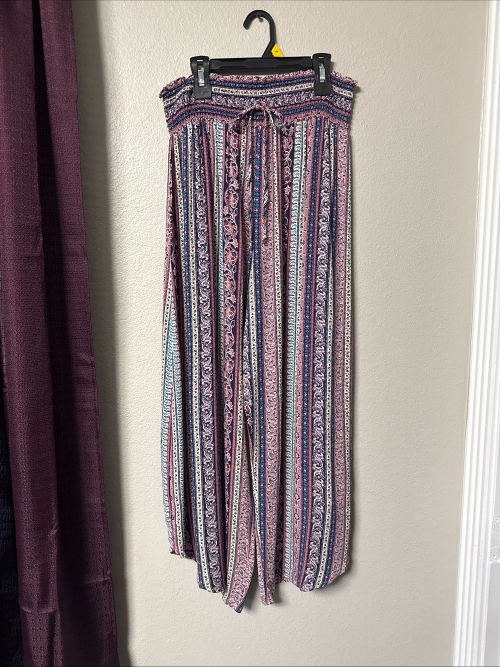 B4/3 Kingston Grey Women High Waisted Paisley Boho Pants Size Large